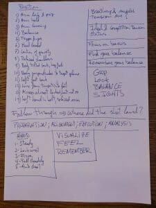 My first pistol training cheat sheet